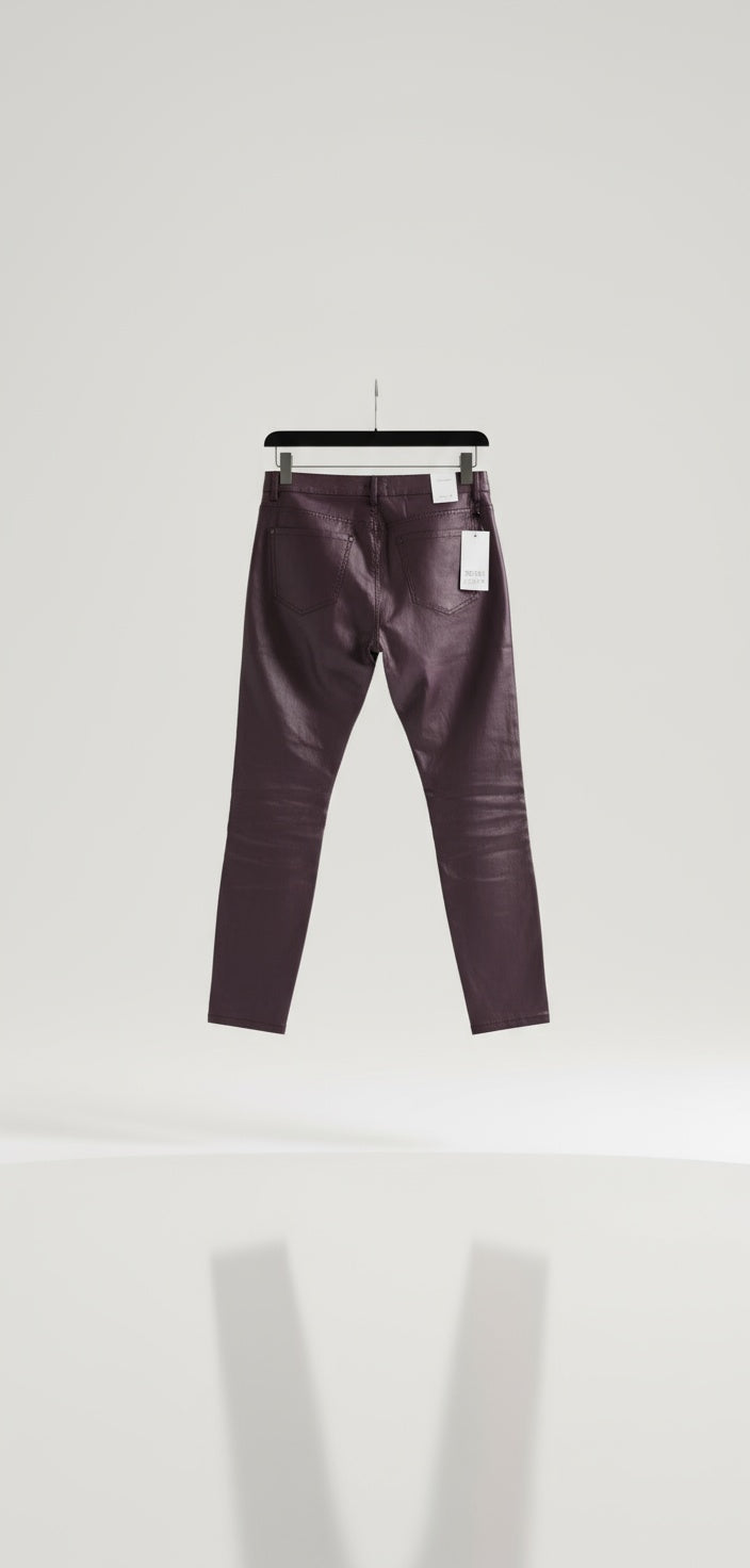 Goodies straight leg leather look bordeaux/aubergine