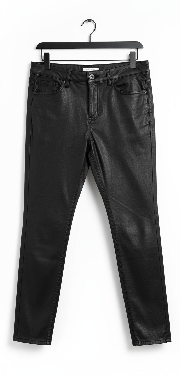 Goodies straight leg leather look zwart