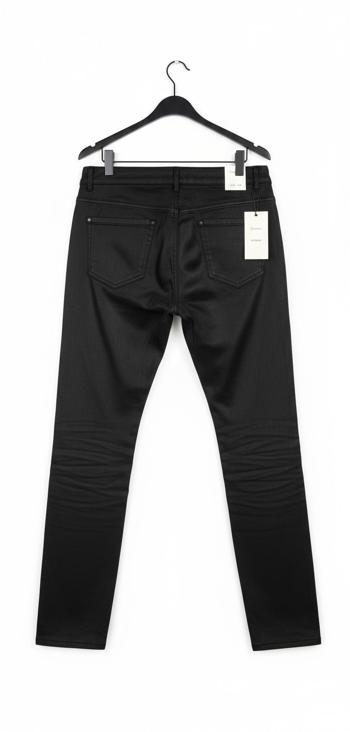 Goodies straight leg leather look zwart