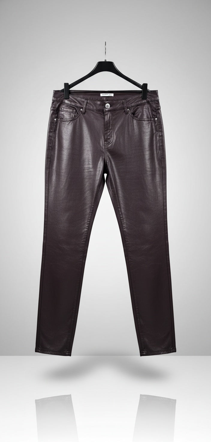 Goodies straight leg leather look bordeaux/aubergine