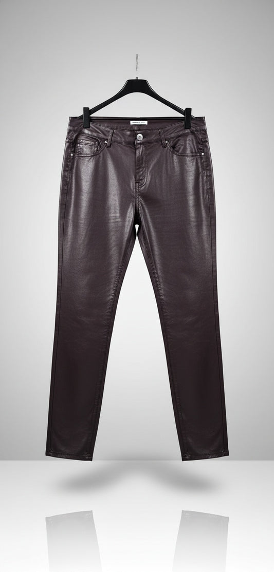 Goodies straight leg leather look bordeaux/aubergine