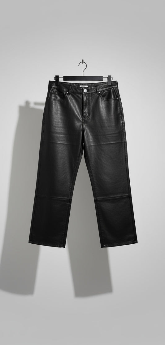 Goodies wide leg leather look zwart