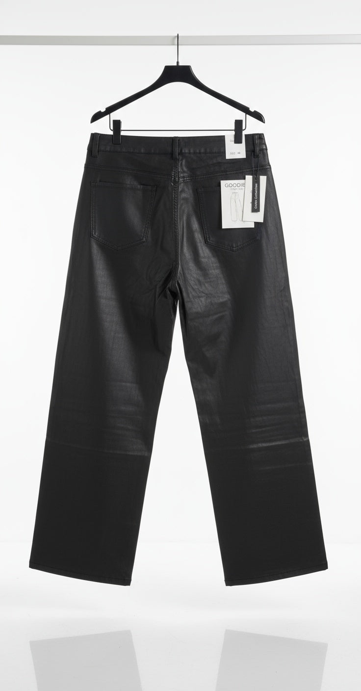 Goodies wide leg leather look zwart