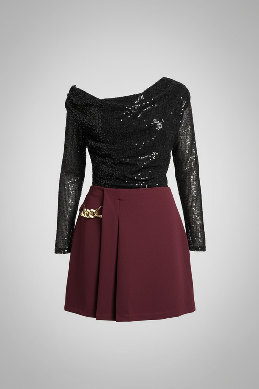 Skort's met gouden detail